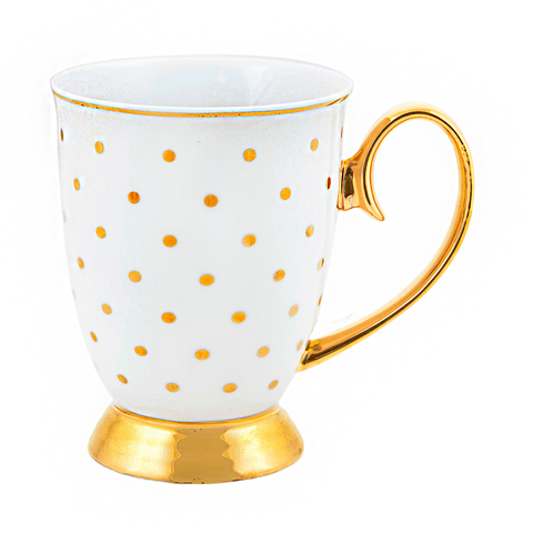 Mug Polka Gold Ivory - Cristina Re Designs