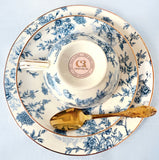 Teacup & Saucer French Toile