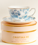 Teacup & Saucer French Toile
