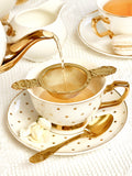 Teacup Polka Gold Ivory - Cristina Re Designs