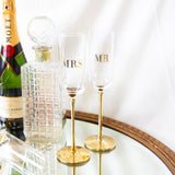 Champagne Flutes Crystal MR & MRS - Set of 2 - Cristina Re Designs