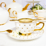 Teacup Polka Gold Ivory - Cristina Re Designs