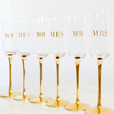 Champagne Flutes Crystal MR & MRS - Set of 2 - Cristina Re Designs