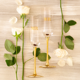 Champagne Flutes Crystal MR & MRS - Set of 2 - Cristina Re Designs