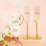 Champagne Flutes Crystal MR & MRS - Set of 2 - Cristina Re Designs