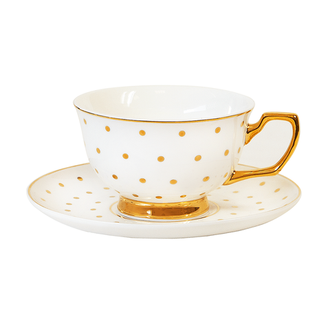 Teacup Polka Gold Ivory - Cristina Re Designs
