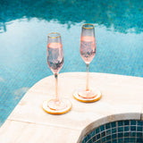 Champagne Flute Rose Crystal - Set of 2 - Cristina Re Designs