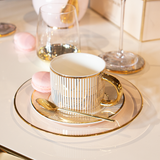 Teacup & Saucer Pinstripe Ivory - Online Exclusive - Cristina Re Designs