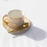 Teacup & Saucer Pinstripe Ivory - Online Exclusive - Cristina Re Designs
